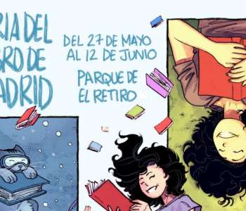 Detail of the official banner of the Madrid Book Fair